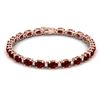 Image 1 : 19.7 ctw Garnet & VS/SI Certified Diamond Eternity Bracelet 10k Rose Gold - REF-98M2G