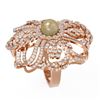 Image 2 : 3.23 ctw Diamond & Pearl Ring 18K Rose Gold - REF-396F2M