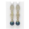 Image 1 : 3.61 ctw Diamond & Pearl Earrings 18K Yellow Gold - REF-314Y8X