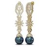 Image 2 : 3.61 ctw Diamond & Pearl Earrings 18K Yellow Gold - REF-314Y8X