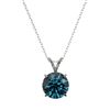 Image 3 : 2 ctw Certified Intense Blue Diamond Solitaire Necklace 10k White Gold - REF-280F8M