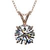 Image 1 : 1.26 ctw Certified Quality Diamond Necklace 10k Rose Gold - REF-188M2G