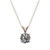 Image 3 : 1.26 ctw Certified Quality Diamond Necklace 10k Rose Gold - REF-188M2G