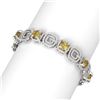 Image 2 : 20.7 ctw Canary Citrine & Diamond Bracelet 18K White Gold - REF-708K2Y