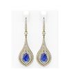 Image 1 : 10.35 ctw Tanzanite & Diamond Earrings 18K Yellow Gold - REF-540F2M