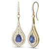 Image 2 : 10.35 ctw Tanzanite & Diamond Earrings 18K Yellow Gold - REF-540F2M