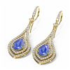 Image 3 : 10.35 ctw Tanzanite & Diamond Earrings 18K Yellow Gold - REF-540F2M