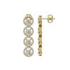 Image 2 : 6.14 ctw Diamond Micro Pave Earrings 18K Yellow Gold - REF-727F4M
