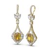 Image 2 : 8.92 ctw Canary Citrine & Diamond Earrings 18K Yellow Gold - REF-490W9H