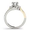 Image 2 : 1.6 ctw Certified VS/SI Diamond Bypass Solitaire Ring 18k 2Tone Gold - REF-295R2K