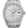 Image 1 : Rolex Men's Stainless Steel, QuickSet, Index Bar Dial with Diamond Bezel - REF-521X6Y