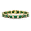 Image 1 : 26.21 ctw Emerald & Diamond Micro Pave Halo Bracelet 10k Yellow Gold - REF-436H4R