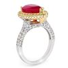 Image 2 : 6.25 ctw Ruby & Diamond Ring 2-Tone 14k 2-Tone Gold - REF-158Y2X