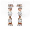 Image 2 : 4.2 ctw Mix Cut Diamonds Designer Earrings 18K Rose Gold - REF-659X6A