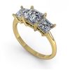 Image 2 : 2.0 ctw Princess VS/SI Diamond 3 Stone Designer Ring 14k Yellow Gold - REF-395H8R