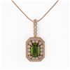 Image 2 : 6.7 ctw Tourmaline & Diamond Victorian Necklace 14K Rose Gold - REF-254N5F