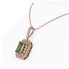 Image 3 : 6.7 ctw Tourmaline & Diamond Victorian Necklace 14K Rose Gold - REF-254N5F