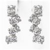 Image 2 : 4 ctw Oval Diamond Designer Earrings 18K White Gold - REF-596R2K