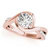 Image 2 : 0.9 ctw Certified VS/SI Diamond Ring 18k Rose Gold - REF-155M2G