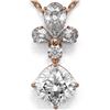 Image 1 : 1.4 ctw Cushion Cut Diamond Designer Necklace 18K Rose Gold - REF-181X2A