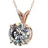 Image 2 : 2 ctw Certified Quality Diamond Solitaire Necklace 10k Rose Gold - REF-449K5Y