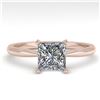 Image 1 : 1 ctw Princess Cut VS/SI Diamond Engagment Ring 18k Rose Gold - REF-233H2R