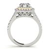 Image 2 : 1.04 ctw Certified VS/SI Diamond Solitaire Halo Ring 18k 2Tone Gold - REF-101M2G