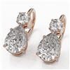 Image 1 : 1.8 ctw Pear Cut Diamond Designer Earrings 18K Rose Gold - REF-259A3N