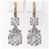 Image 2 : 1.8 ctw Pear Cut Diamond Designer Earrings 18K Rose Gold - REF-259A3N