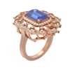 Image 1 : 5.5 ctw Tanzanite & Diamond Ring 18K Rose Gold - REF-325M5G