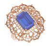 Image 3 : 5.5 ctw Tanzanite & Diamond Ring 18K Rose Gold - REF-325M5G