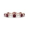 Image 1 : 30 ctw Garnet & VS/SI Diamond Certified Bracelet 14K Rose Gold - REF-368W9H