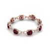 Image 2 : 30 ctw Garnet & VS/SI Diamond Certified Bracelet 14K Rose Gold - REF-368W9H