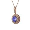 Image 1 : 7.01 ctw Tanzanite & Diamond Victorian Necklace 14K Rose Gold - REF-298X5A