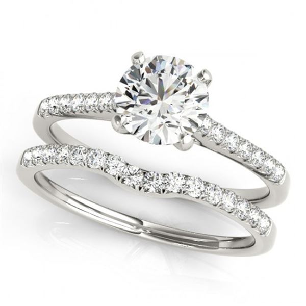 1.07 ctw Certified VS/SI Diamond 2pc Wedding Set 14k White Gold - REF-147A8N