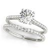 Image 1 : 1.07 ctw Certified VS/SI Diamond 2pc Wedding Set 14k White Gold - REF-147A8N