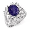 Image 1 : 4.44 ctw Tanzanite & Diamond Ring 18k White Gold - REF-204A2N