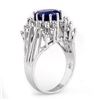 Image 2 : 4.44 ctw Tanzanite & Diamond Ring 18k White Gold - REF-204A2N