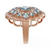 Image 2 : 6.34 ctw Blue Topaz & Diamond Ring 18K Rose Gold - REF-140H2R