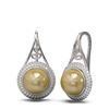 Image 2 : 1.31 ctw Diamond & Pearl Earrings 18K White Gold - REF-185M5G