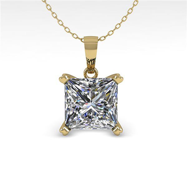 0.50 ctw VS/SI Princess Diamond Designer Necklace 18k Yellow Gold - REF-70A2N