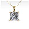 Image 1 : 0.50 ctw VS/SI Princess Diamond Designer Necklace 18k Yellow Gold - REF-70A2N