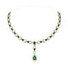 Image 1 : 28.04 ctw Emerald & Diamond Necklace 18K Yellow Gold - REF-890M9G