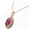 Image 3 : 18.25 ctw Certified Ruby & Diamond Victorian Necklace 14K Rose Gold - REF-329N3F