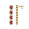 Image 2 : 5.88 ctw Tourmaline & Diamond Micro Pave Halo Earrings 10k Yellow Gold - REF-143H6R
