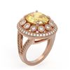 Image 2 : 7.87 ctw Canary Citrine & Diamond Victorian Ring 14K Rose Gold - REF-170G9W