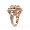 Image 3 : 7.87 ctw Canary Citrine & Diamond Victorian Ring 14K Rose Gold - REF-170G9W