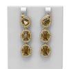 Image 1 : 16.4 ctw Canary Citrine & Diamond Earrings 18K Yellow Gold - REF-413Y3X