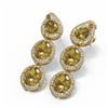 Image 3 : 16.4 ctw Canary Citrine & Diamond Earrings 18K Yellow Gold - REF-413Y3X