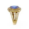 Image 2 : 5.39 ctw Tanzanite & Diamond Ring 18K Yellow Gold - REF-340W2H